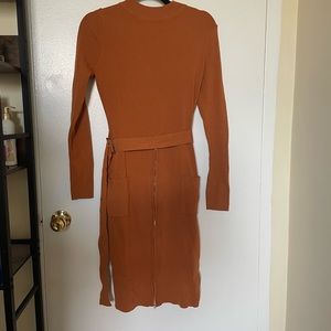 FashionNova Love Sleeved MIDI Bodycon Belted Dress